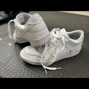 Nike dunk low triple white,  size 9.5 mens
